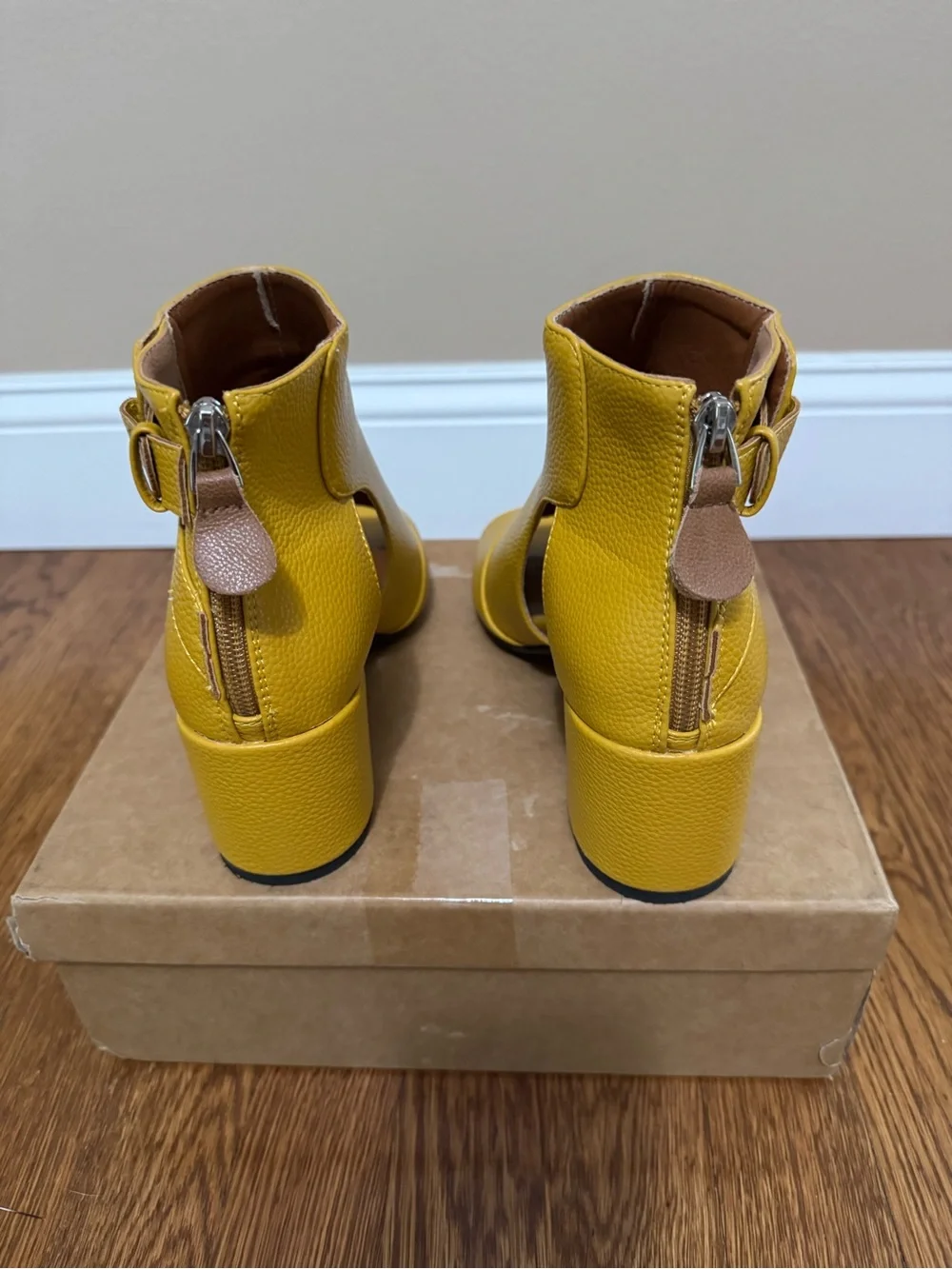 MOOMMO Women Open Toe Booties Sandals Heeled Cutout Peep Toe